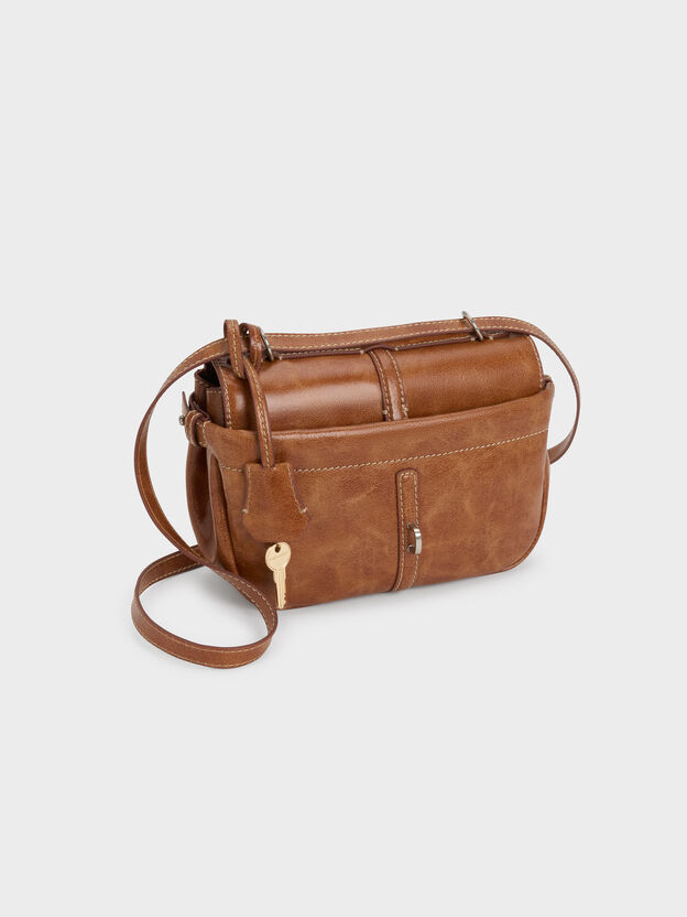 Delfina Chain Crossbody Bag, Distressed Tan, hi-res