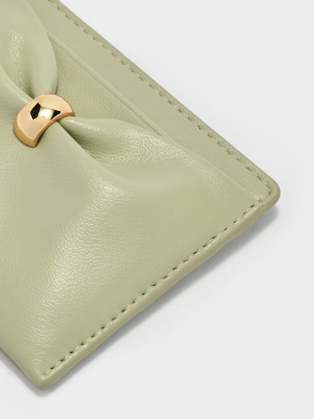 Halsey Ruched Card Holder, Pale Sage, hi-res