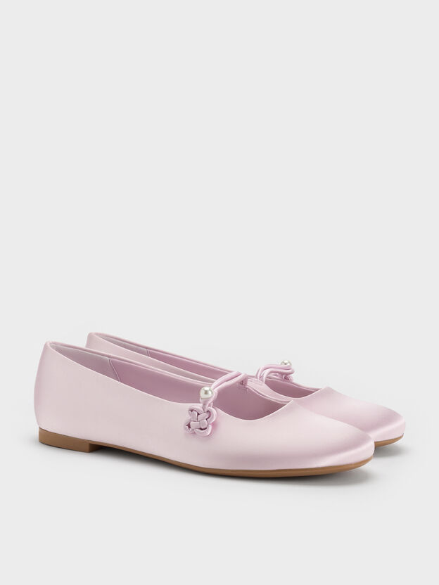 Orinda Knot-Pearl Mary Jane Flats, Light Pink, hi-res