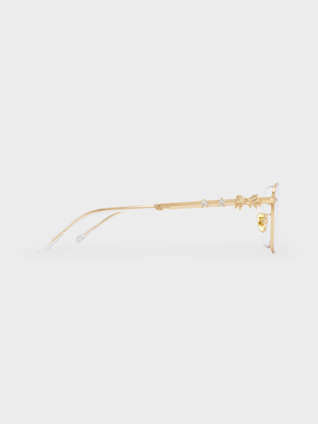 Paige Clear Rectangular Sunglasses, Brush Gold, hi-res