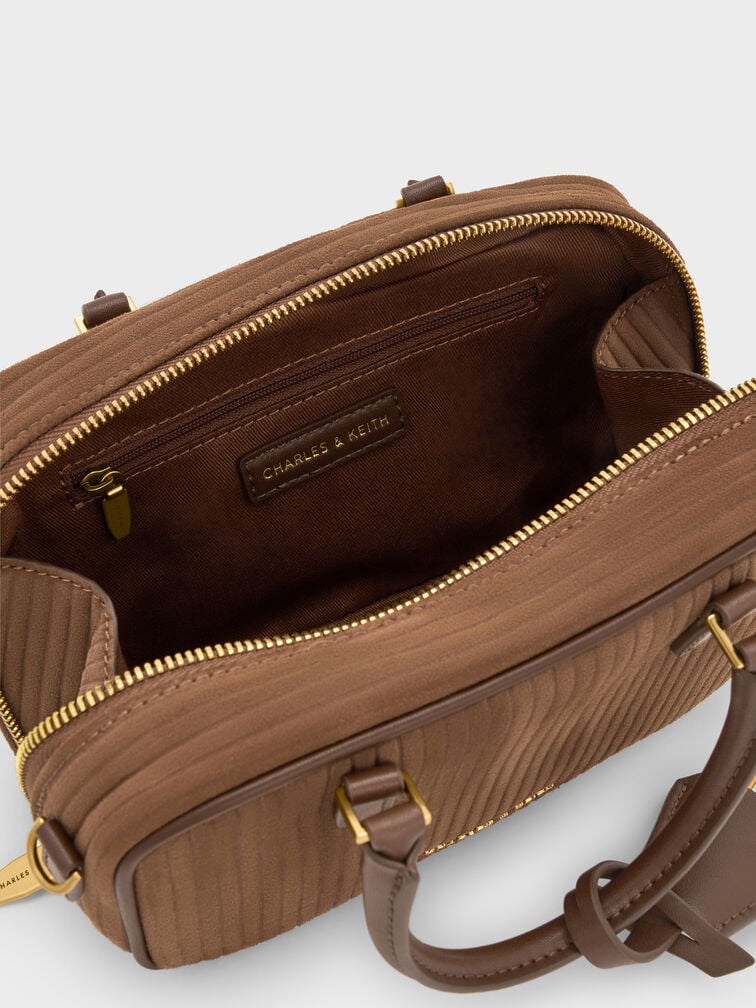Mini Sianna Corduroy Bowling Bag, Mocha Brown, hi-res