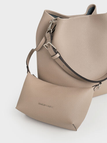 Beryl Bucket Bag, Taupe, hi-res