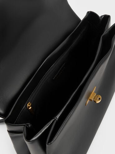 Kerry Top Handle Satchel Bag, Black, hi-res