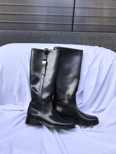 Yvette Metallic-Accent Knee-High Boots, Black, hi-res