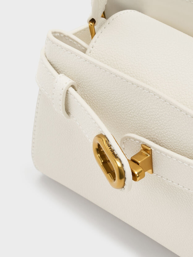Aubrielle Belted Top Handle Bag, Cream, hi-res