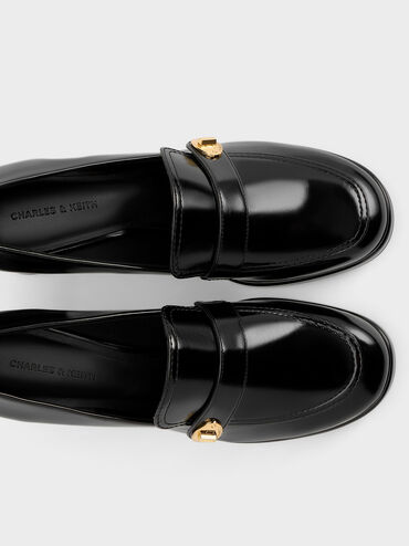 Hettie Metallic Accent Loafer Pumps, Black Box, hi-res