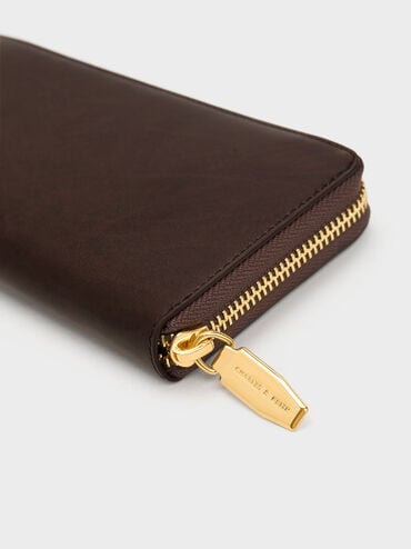 Dulcie Zip-Around Long Wallet, Brown, hi-res