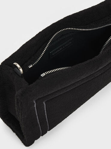 Loey Textured Shoulder Bag, Black, hi-res