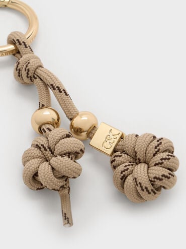 Knotted-Flower Charm, Beige, hi-res