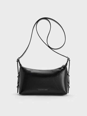 Bryna Belted Shoulder Bag, Noir, hi-res