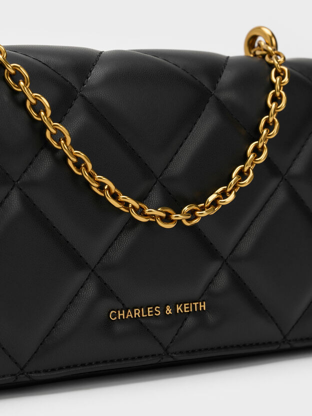 Paffuto Quilted Wallet On Chain, Black, hi-res