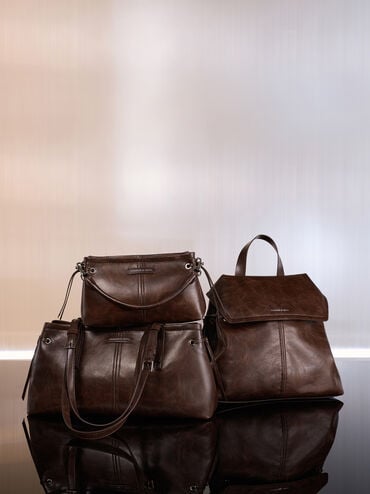 Noane Top Handle Bag, Distressed Coffee, hi-res