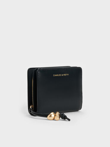 Augustine Sculptural-Detail Small Wallet, Black, hi-res