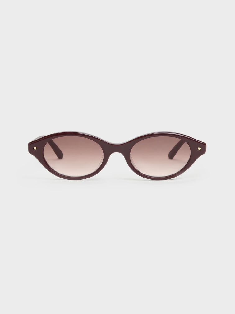 Pecola Oval Sunglasses, Wineberry Red, hi-res