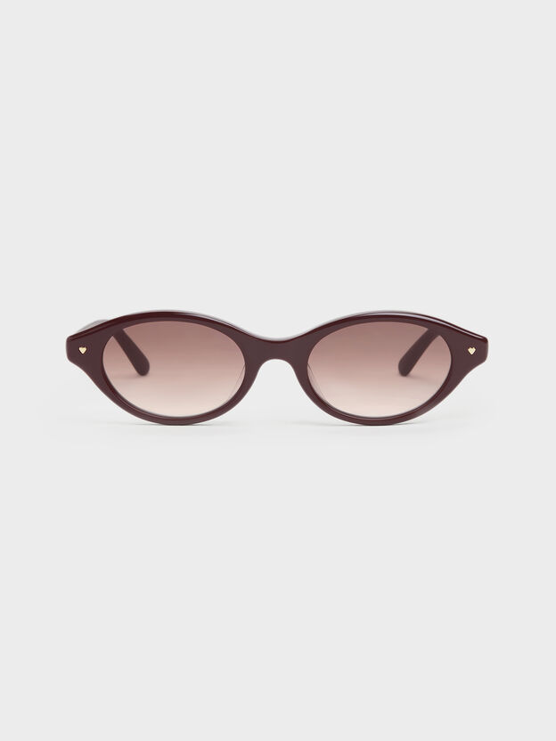 Pecola Oval Sunglasses, Wineberry Red, hi-res