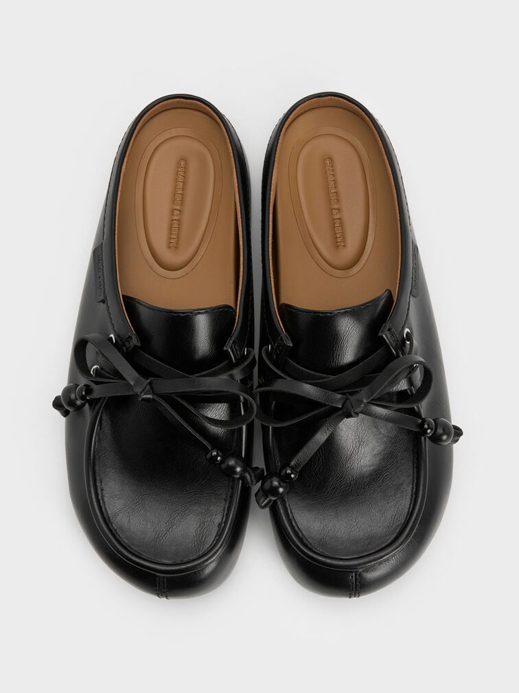 Gale Beaded-Lace Mules, Black, hi-res