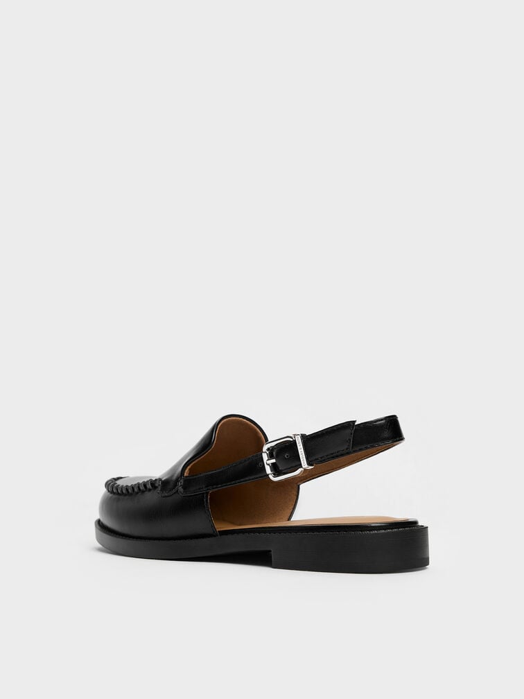 Gale Slingback Loafers, Black, hi-res