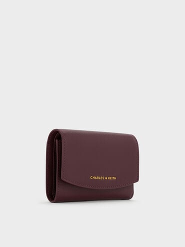 Briony Curved Flap Wallet, Wineberry Red, hi-res