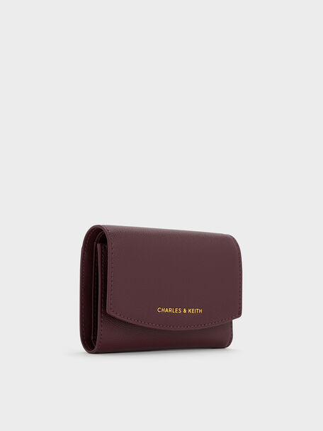 Briony Curved Flap Wallet, Wineberry Red, hi-res