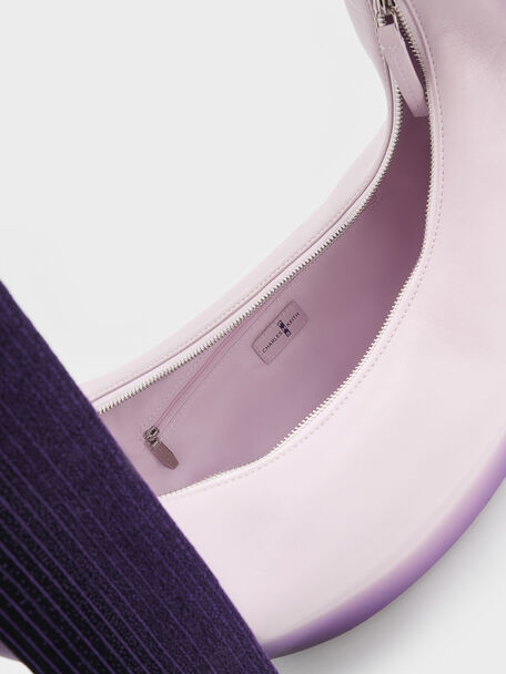 Toni Gradient Knotted Crescent Hobo Bag, Purple, hi-res