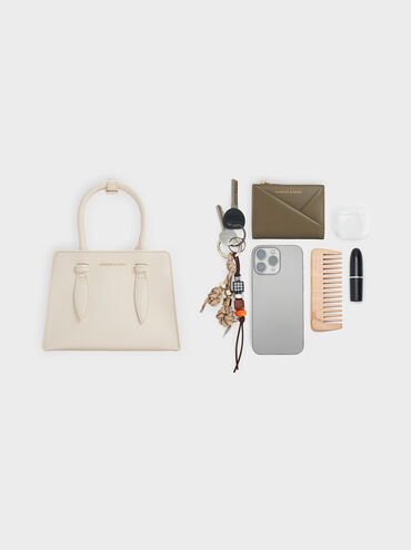 Allyn Structured Trapeze Tote Bag, Cream, hi-res