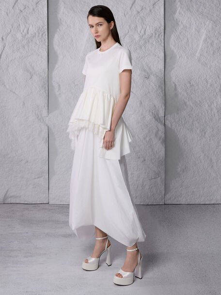 Michelle Platform Sandals, White, hi-res