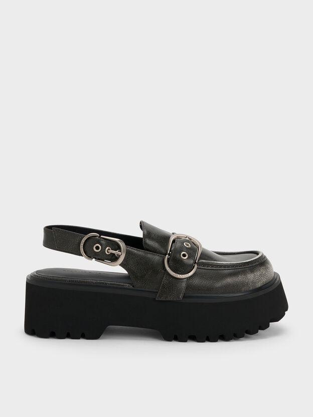 Eliot Platform Slingback Loafers, Grey, hi-res