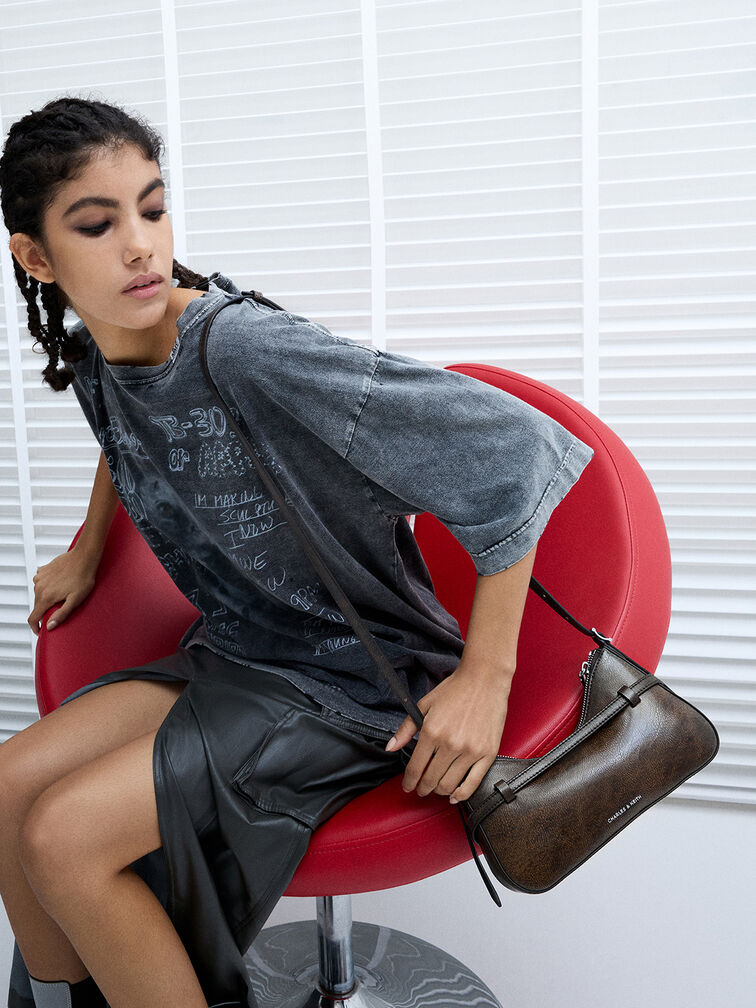 Sloane Shoulder Bag, Dark Brown, hi-res