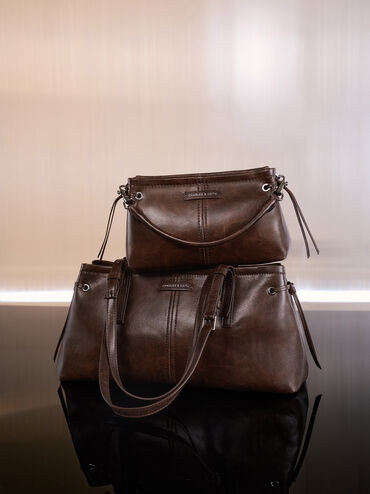 Noane Top Handle Bag, Distressed Coffee, hi-res