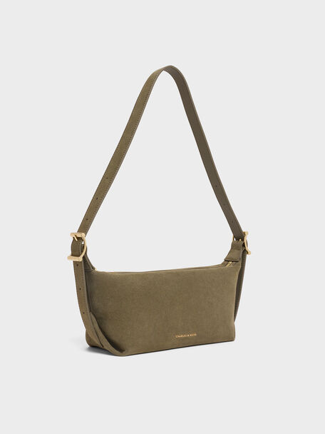 Larsen Buckle-Strap Shoulder Bag, Deep Olive, hi-res