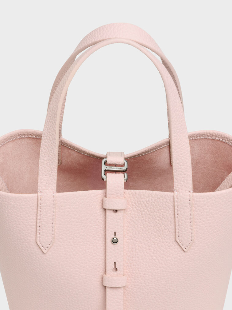 Beryl Belted Bucket Bag, Soft Pink, hi-res