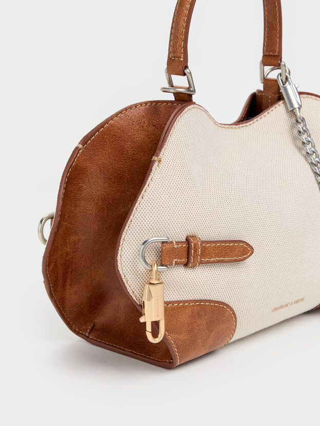 Delfina Canvas Chain Side-Belt Tote Bag, Multi, hi-res
