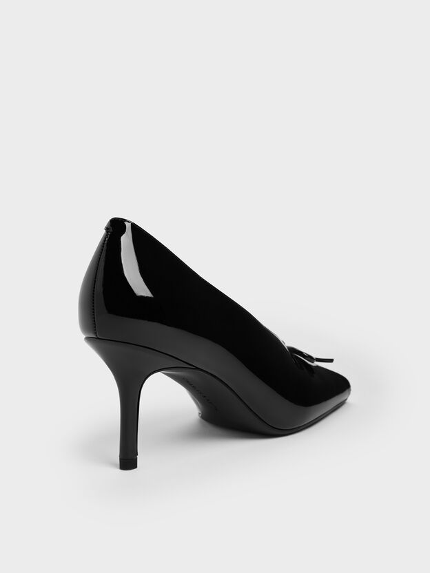 Patent Contrast-Panel Bow Pumps, Black Patent, hi-res