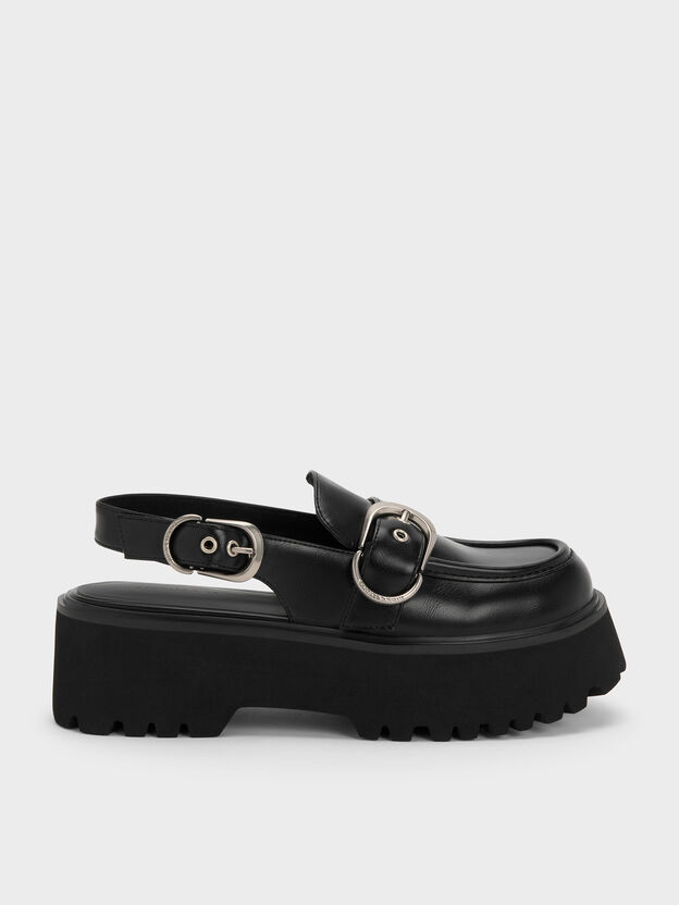 Eliot Platform Slingback Loafers, Black, hi-res
