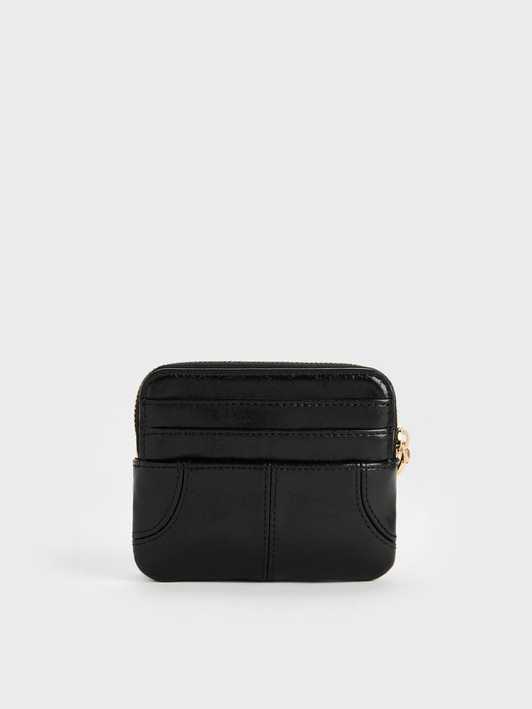 Ciara Top-Zip Card Holder, Black, hi-res