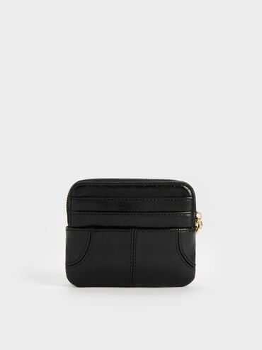 Ciara Top-Zip Card Holder, Black, hi-res