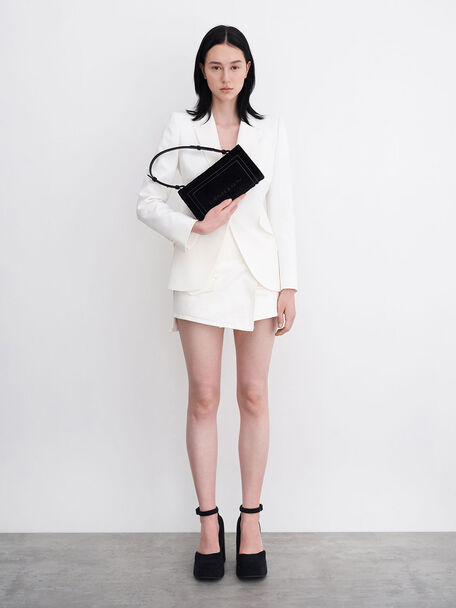Loey Ankle-Strap Platform Pumps, Black Textured, hi-res