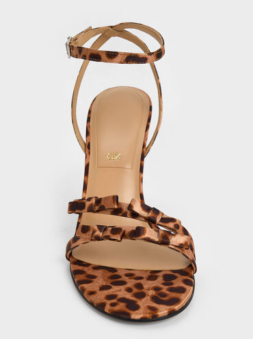 Jessy Recycled Polyester Bow Ankle-Strap Stiletto-Heel Sandals, Multi, hi-res