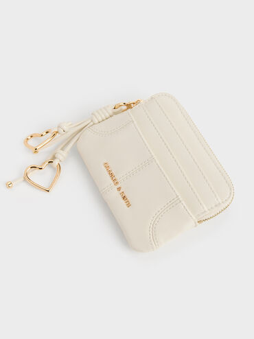Ciara Top-Zip Card Holder, Cream, hi-res