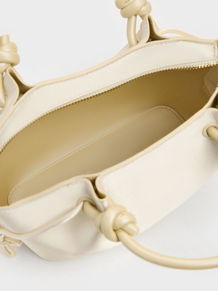 Sammie Pearl-Butterfly Knotted-Handle Wavy Tote Bag, Butter, hi-res