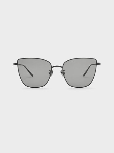 Livonia Crystal Square Sunglasses, Jet Black, hi-res