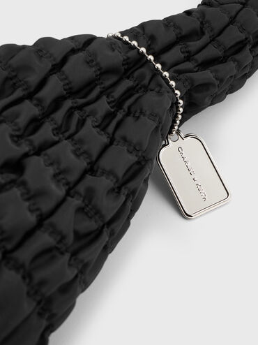 Klio Nylon Ruched Crossbody Bag, Noir, hi-res