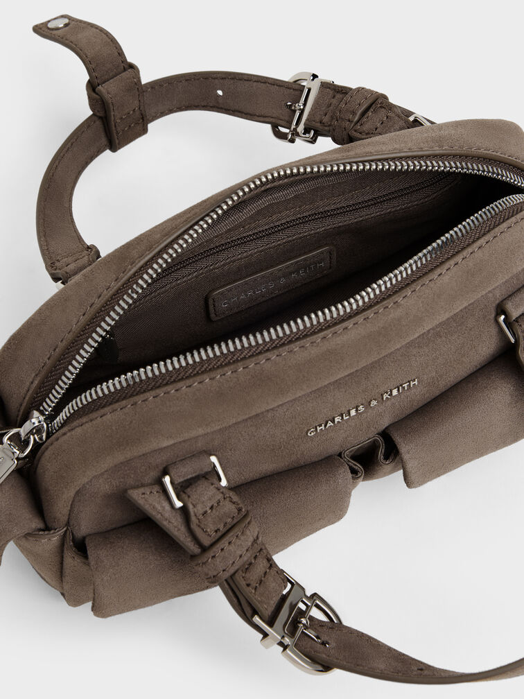 Rachel Multi-Pocket Bowling Bag, Stone Grey, hi-res