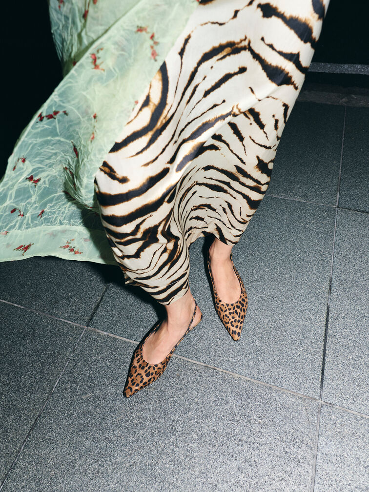 Emelia Leopard-Print Slingback Flats, Animal Print Natural, hi-res