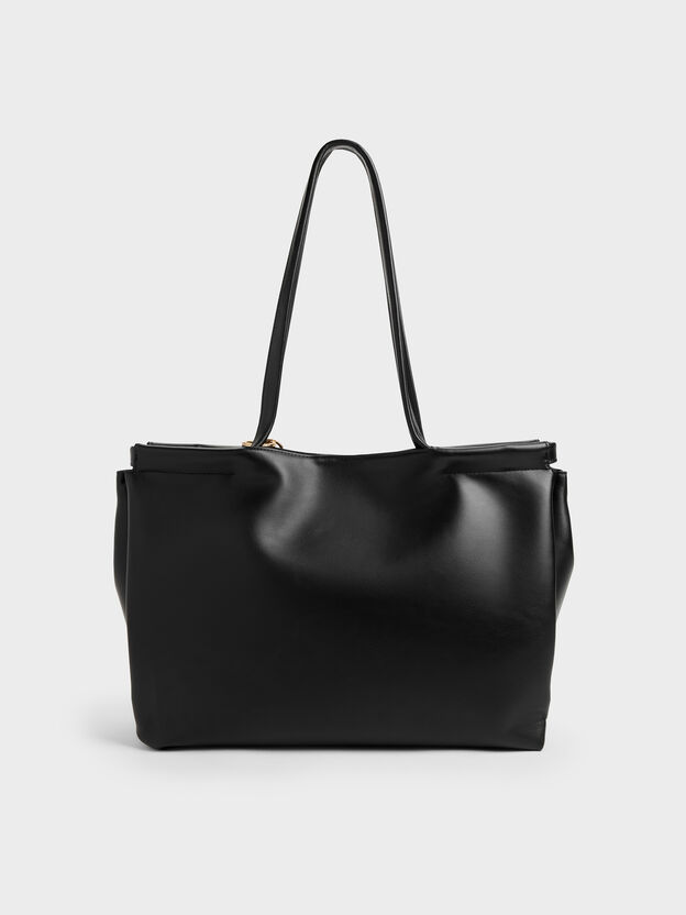 XL Zephyr Tassel Tote Bag, Black, hi-res