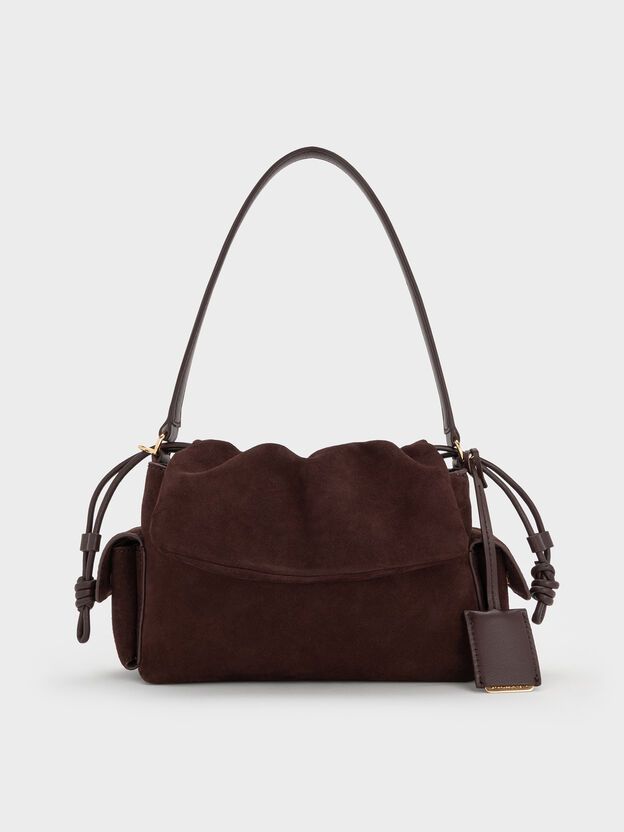 Khai Ruched Top Handle Bag, Espresso Brown, hi-res