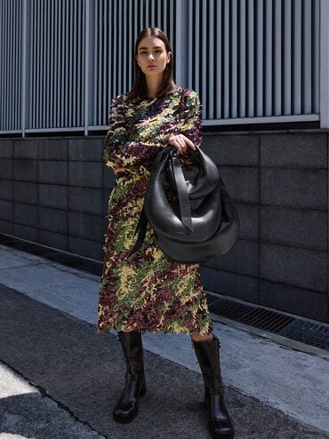 Mini Toni Knotted Crescent Hobo Bag, Noir, hi-res