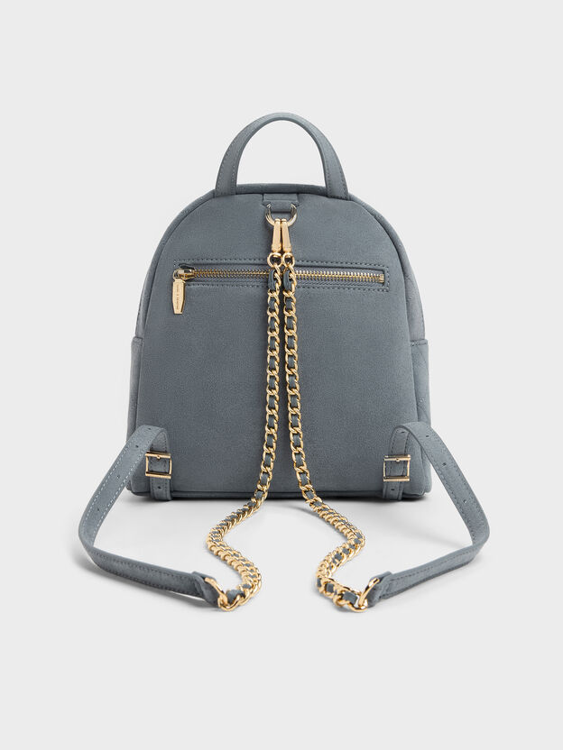 Alva Quilted Front-Pocket Backpack, Smoky Blue, hi-res