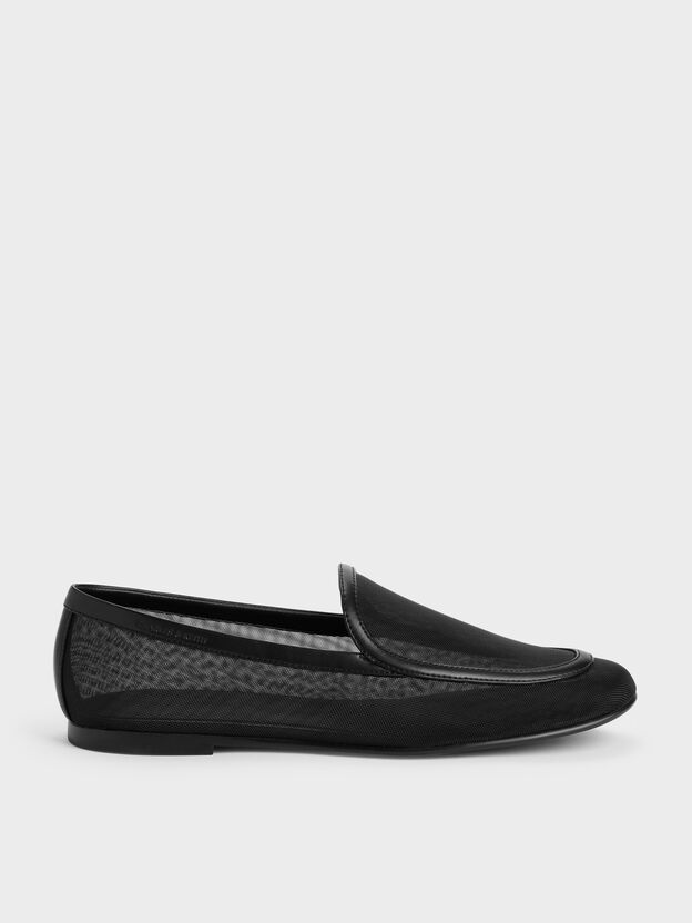 Mackie Mesh Loafers, Black Textured, hi-res