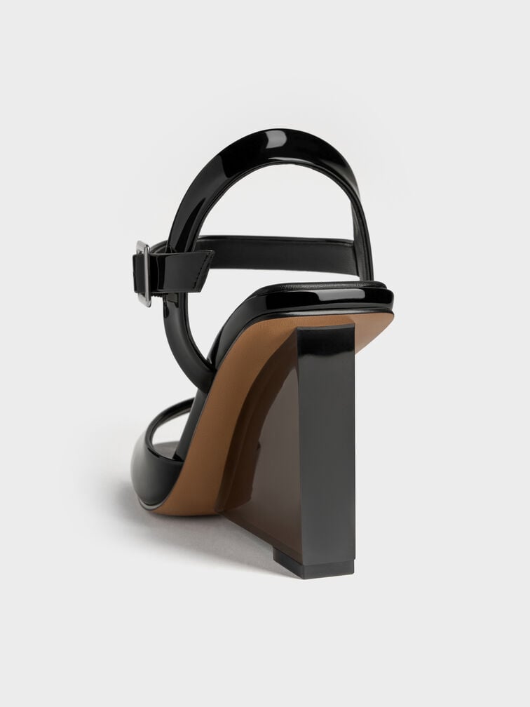 Patent Translucent-Heel Ankle-Strap Wedges, Black Patent, hi-res